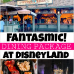 A picture collage for Fantasmic dining packages at Disneyland.