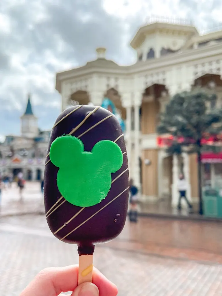 A Mickey Mouse Cake Pop from Disneyland Paris.