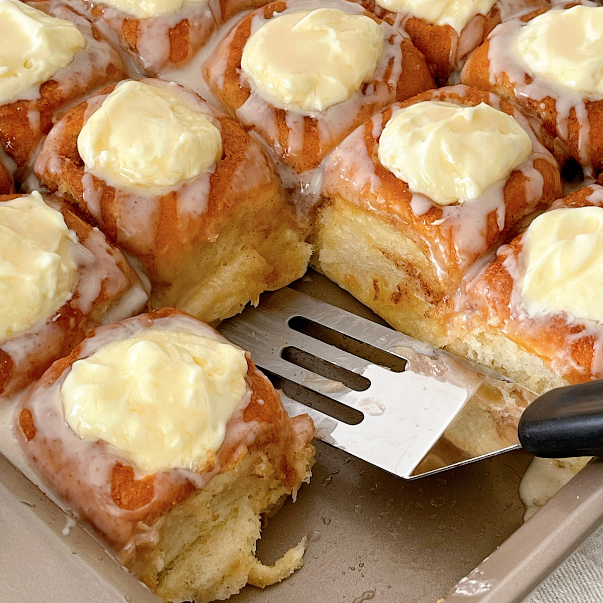 King's Hawaiian Cheesecake Danish in a baking pan.