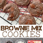 A photo collage of Brownie Mix Cookies.