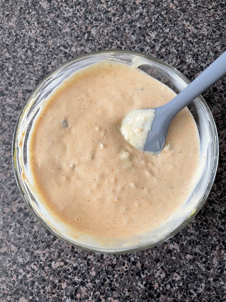 Homemade Big Mac sauce in a bowl.