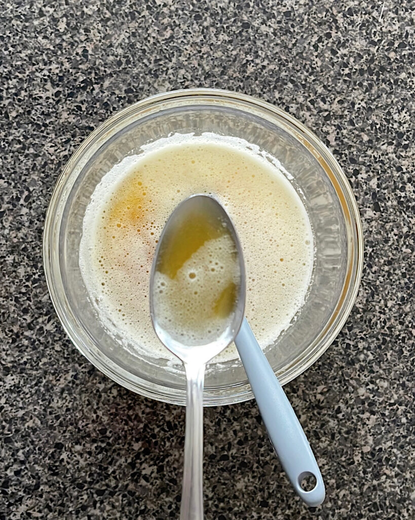 A bowl of browned butter.