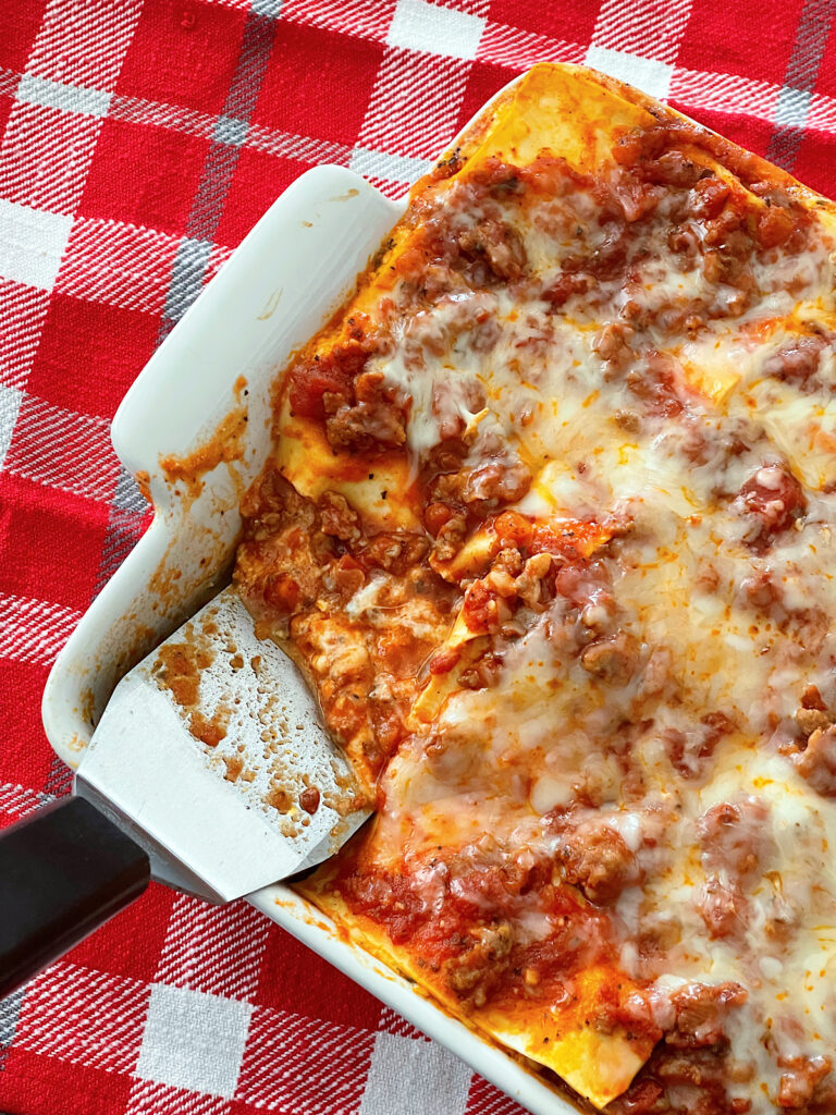 A dish of Million Dollar Lasagna.
