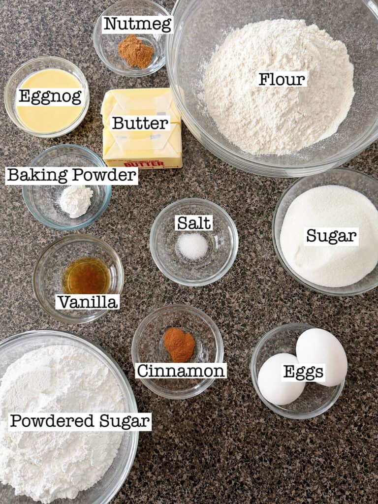 Ingredients for Eggnog Cookies.