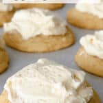 Frosted eggnog cookies on parchment paper