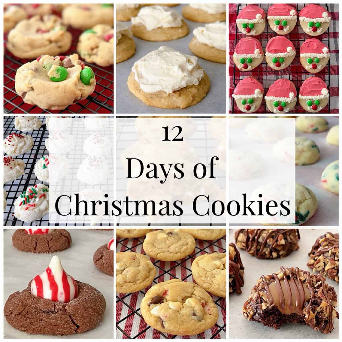 A collage of Christmas Cookies.