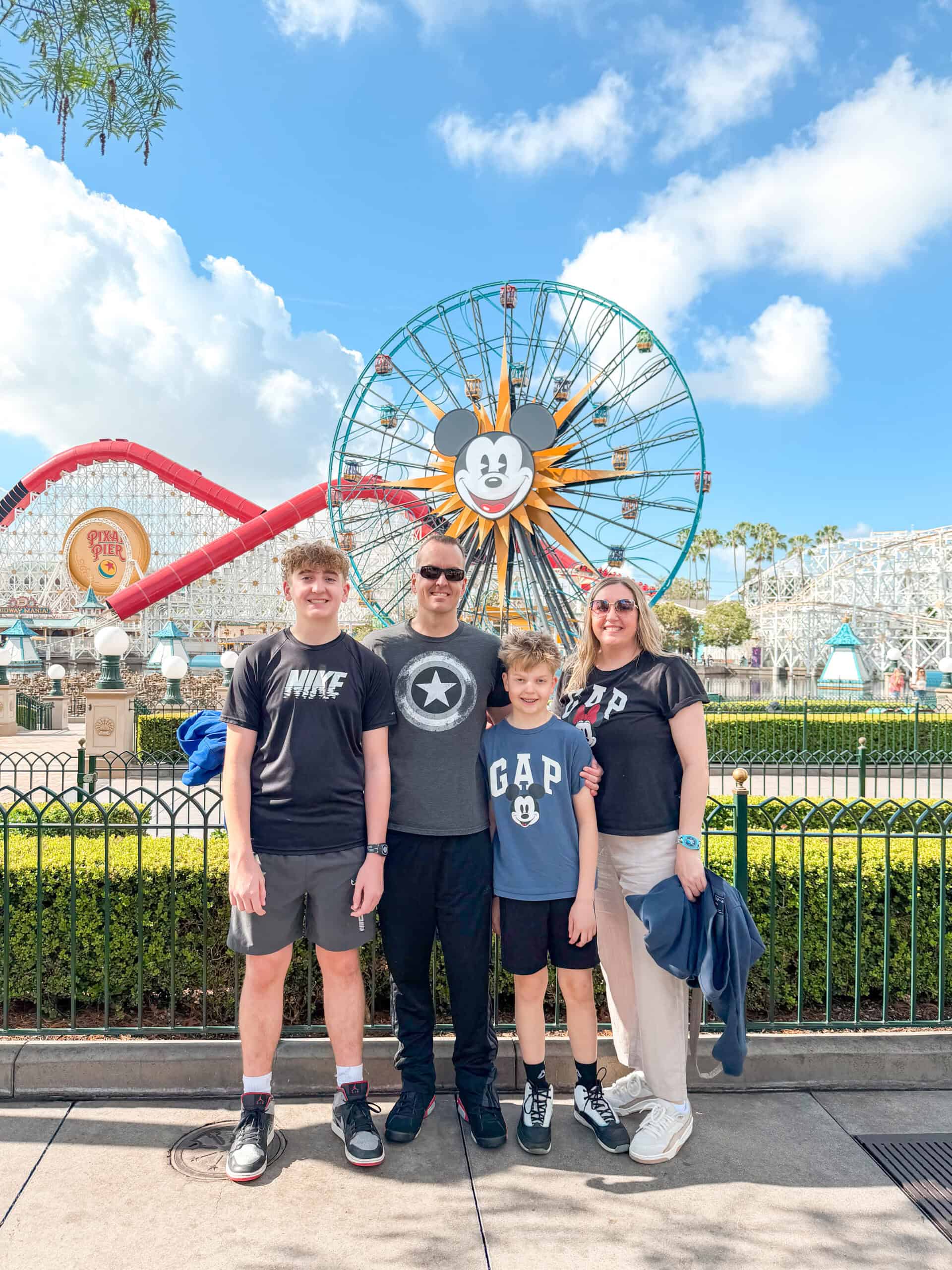 A family at Disney's California Adventure Park.