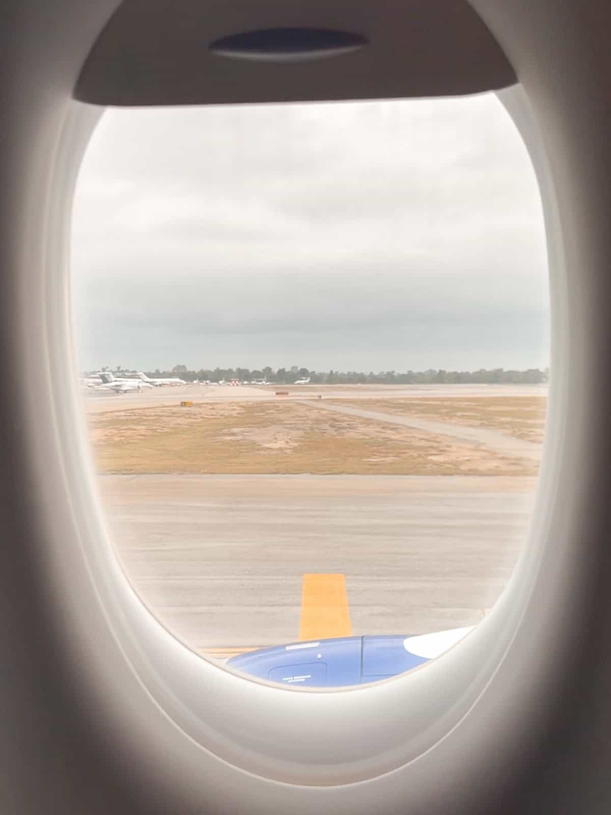 View from an airplane window.