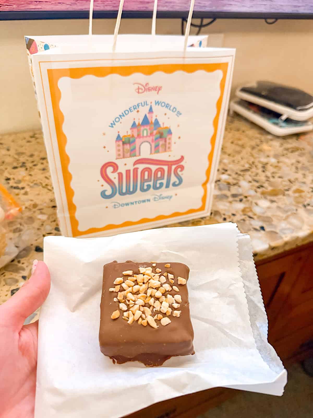 A chocolate peanut butter square from Wonderful World of Sweets.