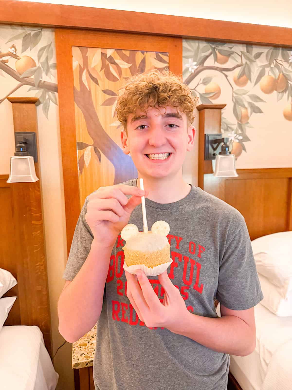 A Mickey Mouse Apple Pie Caramel Apple from Disney Wonderful World of Sweets.