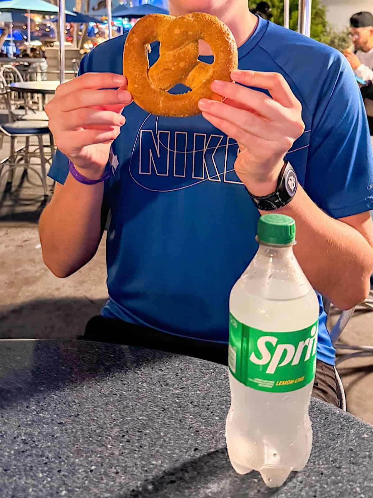 A cream cheese-filled pretzel.