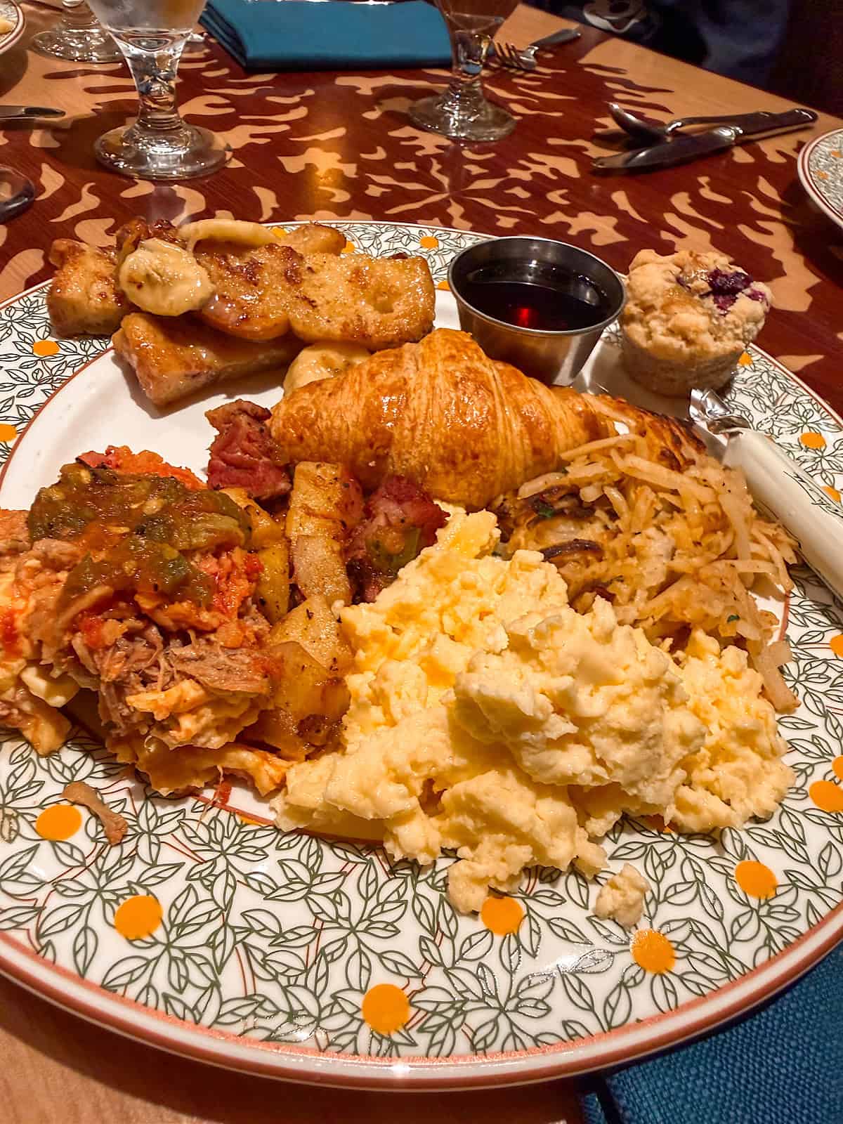 A plate of food from brunch at Storyteller's Cafe.