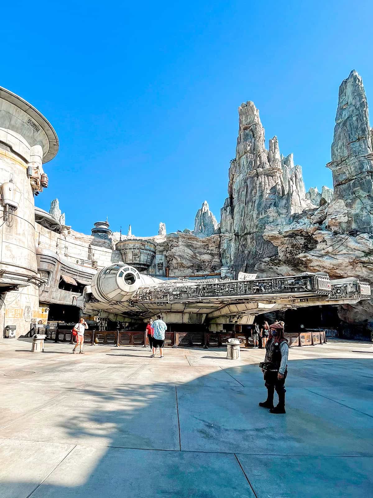 Millennium Falcon at Star Wars: Galaxy's Edge at Disneyland.